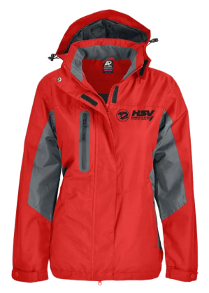 Ladies Red Sheffield Jacket with Logo_inPixio